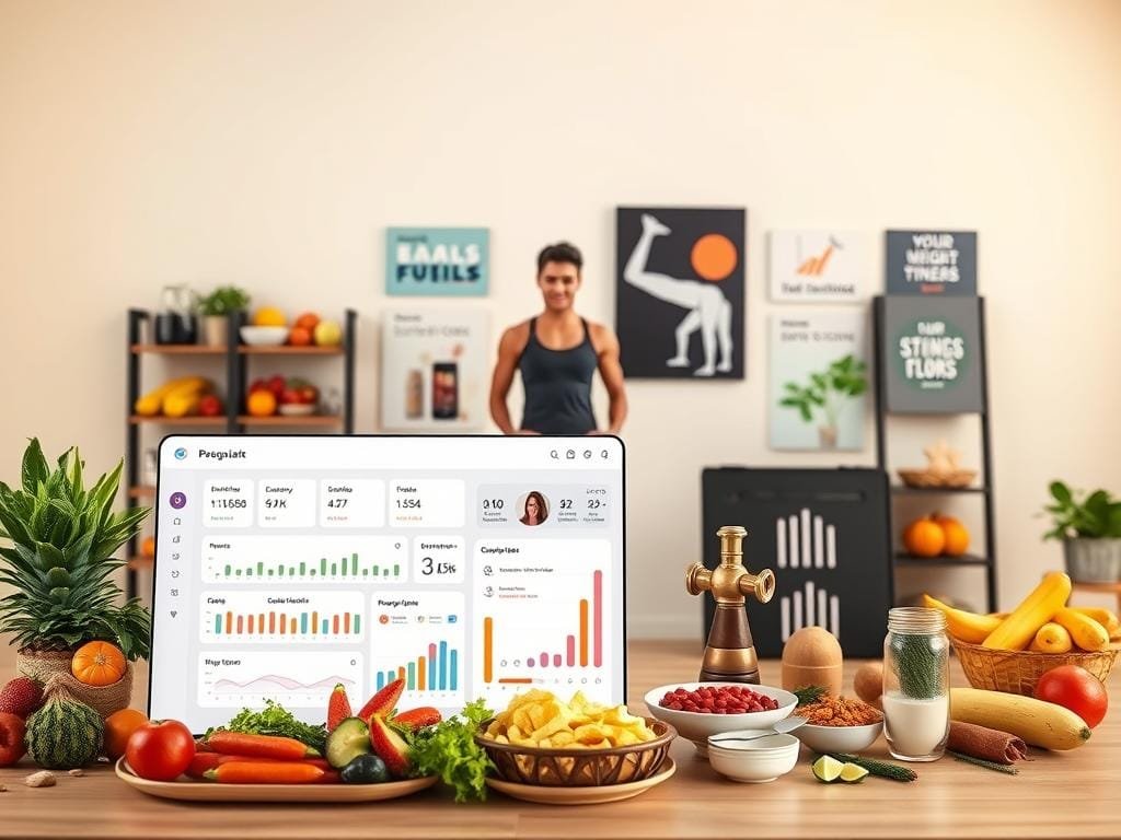 A personalized weight loss program takes center stage, a tailored plan showcasing a diverse array of healthy foods, fitness tools, and motivational elements. In the foreground, a wellness dashboard displays individual metrics, goals, and progress tracking. The middle ground features a person embarking on their customized fitness journey, surrounded by personalized workout routines and nutritional guidance. The background depicts a serene, minimalist environment, evoking a sense of balance and tranquility. Soft, warm lighting casts a gentle glow, accentuating the program's personalized and holistic approach to sustainable weight management.